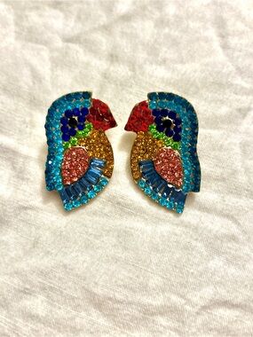Colorful Parrot Rhinestone Earrings